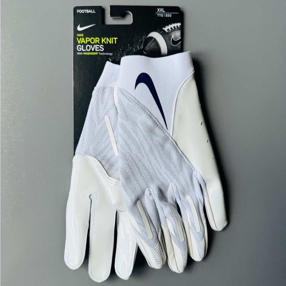 Nike Vapor Knit Football Gloves XXL TCU purple, white, gray